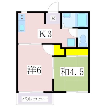 間取図 指宿枕崎線/宇宿駅 徒歩23分 2階 築41年