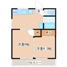 スカイヒルズ西陵 2DKの間取り