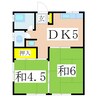 むつみアパート 2DKの間取り