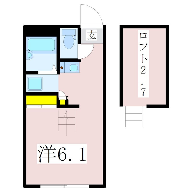 間取り図 指宿枕崎線/谷山駅 バス7分滝ノ下/見寄循環　自由ヶ丘（鹿児島県）下車:停歩3分 2階 築26年