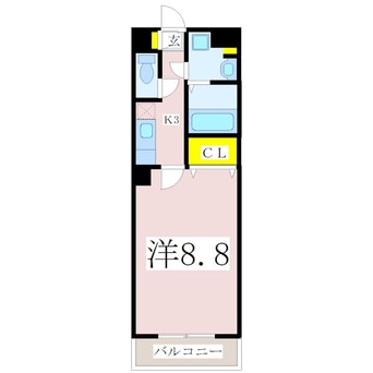 間取図 鹿児島市電１系統/騎射場駅 徒歩3分 3階 築12年