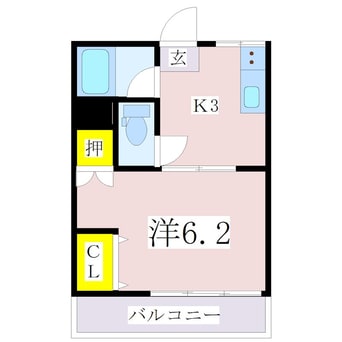 間取図 指宿枕崎線/宇宿駅 徒歩21分 2階 築47年