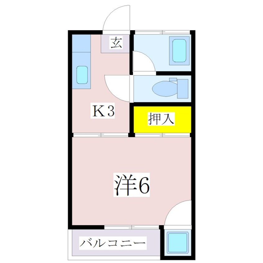 間取図 指宿枕崎線/坂之上駅 徒歩8分 2階 築42年