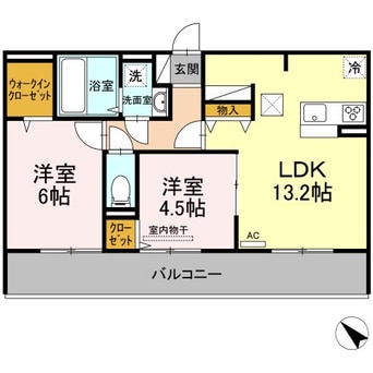 間取図 指宿枕崎線/谷山駅 徒歩15分 1階 築4年