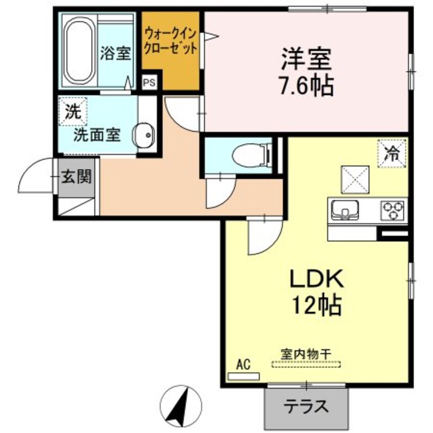間取図 指宿枕崎線/宇宿駅 徒歩31分 1階 築7年