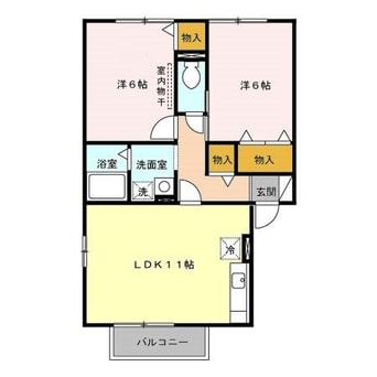 間取図 鹿児島本線/広木駅 徒歩21分 2階 築22年