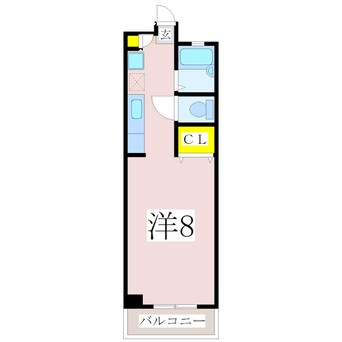 間取図 鹿児島市電２系統/中郡駅 徒歩3分 2階 築29年
