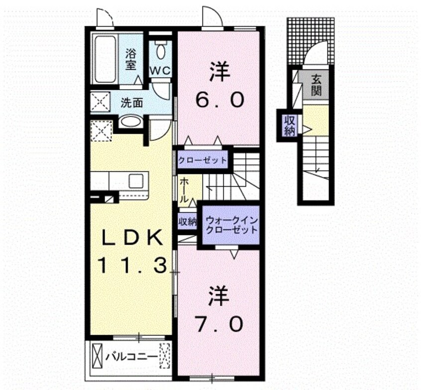 間取図 指宿枕崎線/指宿駅 徒歩15分 2階 築3年