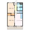 フラット立石C棟（伊賀市別府） 2DKの間取り