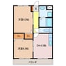 フラット立石C棟（伊賀市別府） 2DKの間取り