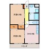 フラット立石C棟（伊賀市別府） 2DKの間取り