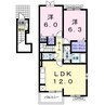 アンジュⅡ 2LDKの間取り