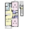 アーバンハイツ東町Ⅱ 2LDKの間取り
