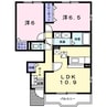 エアリーヒル２１　Ａ 2LDKの間取り