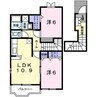 エアリーヒル２１　Ｂ 2LDKの間取り