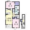 パルティール 2LDKの間取り