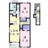 パルティールⅡ 2LDKの間取り