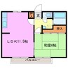 赤目ハイツB棟 1LDKの間取り