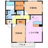 ソシア　ヴィルヌーヴ　ドゥ　Ｂ 2LDKの間取り