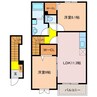 プランドールⅡ 2LDKの間取り