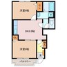 フレスクーラハウス 2DKの間取り