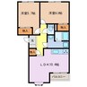 オークヒル 2LDKの間取り