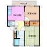 堀江ハイツ 2DKの間取り