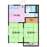 COZYハウスみやび 2DKの間取り