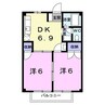 アメニティハウス 2DKの間取り