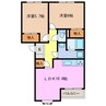 オークヒル 2LDKの間取り