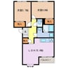 オークヒル 2LDKの間取り