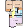 オークヒル 2LDKの間取り