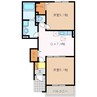 プランドールⅡ 2DKの間取り