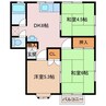 ハイツソレイユB 3DKの間取り