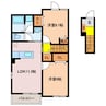 セラヴィ 2LDKの間取り