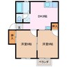 ハイツソレイユＡ 2DKの間取り