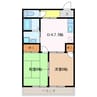 ハイツとちむら 2DKの間取り
