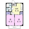 サンプラザ 2DKの間取り