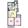 アヴェニール 2DKの間取り