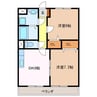 フラット立石B棟（伊賀市別府） 2LDKの間取り