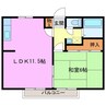 赤目ハイツA棟 1LDKの間取り