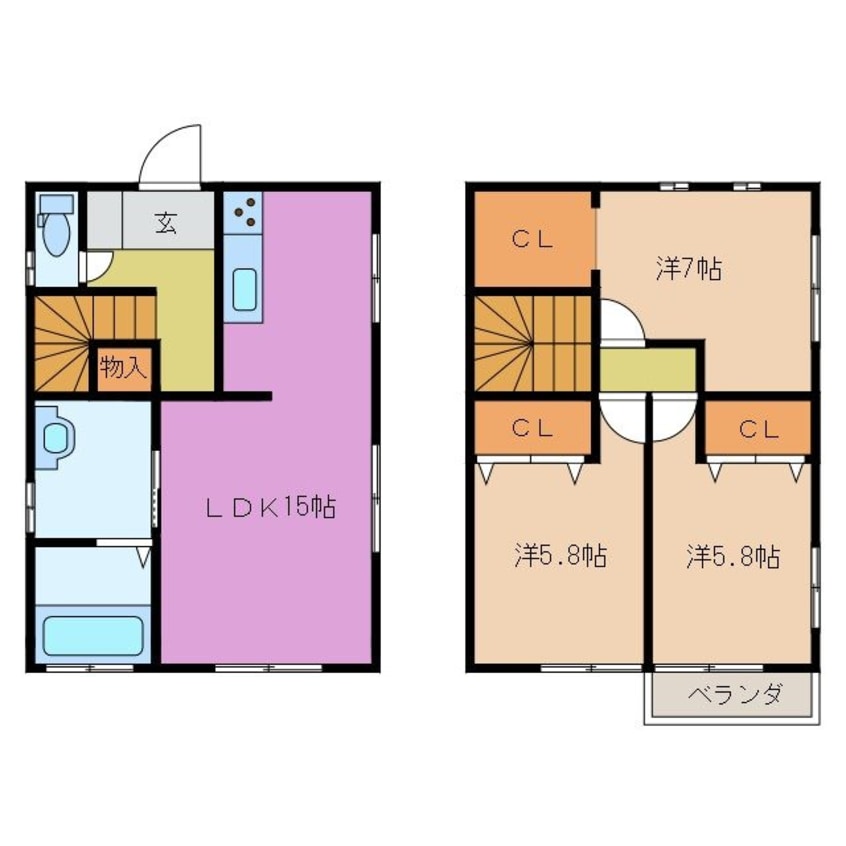 間取図 東方高木様貸家