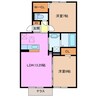 アメニティ掛越 2LDKの間取り