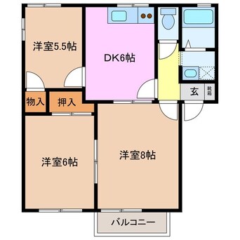 間取図 ラフォーレビラ B棟