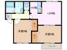 アセラⅡ A棟 2LDKの間取り
