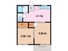 エステート川崎Ａ棟 2DKの間取り
