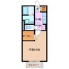 アリビオ里中 1Kの間取り
