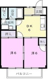 サンシャイン長良Ⅲ 2DKの間取り