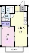 サンシャイン長良Ⅲ 1LDKの間取り