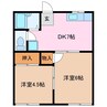 エステート川崎Ａ棟 2DKの間取り